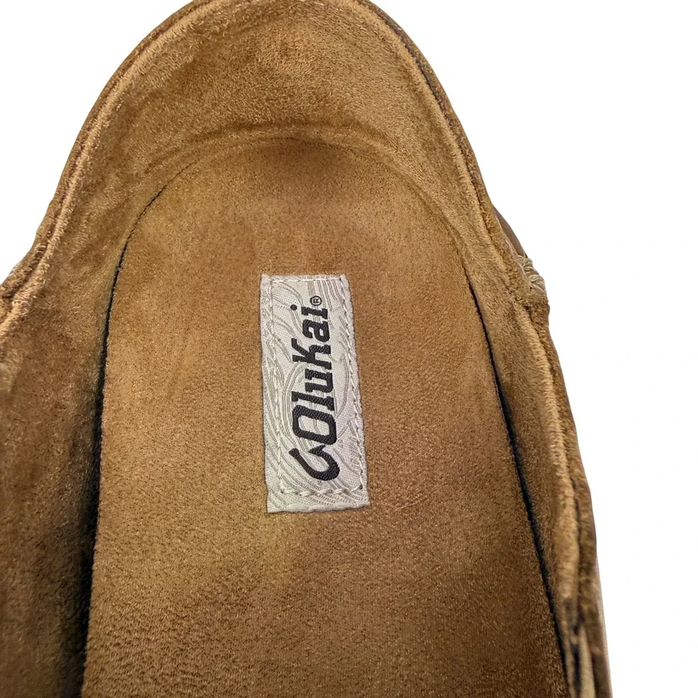 OluKai Moloa Leather Loafers Mens 11.5 Brown Ray Toffee Slip Ons 10128 2733